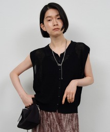 メッシュポロニットカーディガン