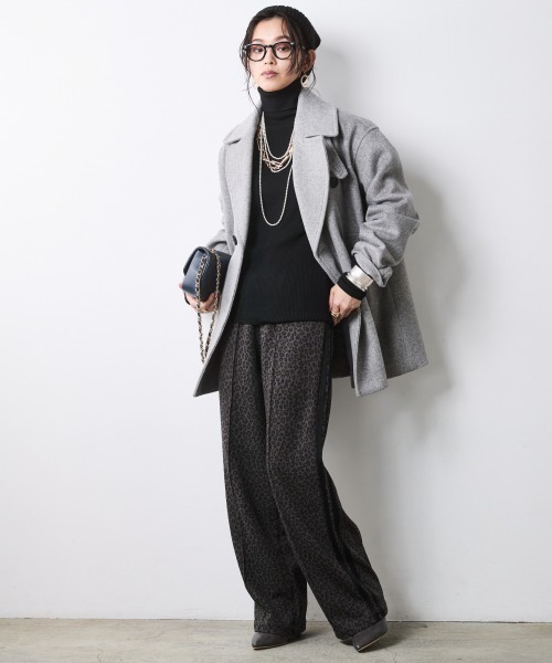CHIC STYLE（シックスタイル）の「ライトリブタートルニット＜大きいサイズ有＞シックスタイル（ニット/セーター・レディース・グレー/ワイン/ブラック・5L/4L/3L/LL/L/M）」の21枚目の写真