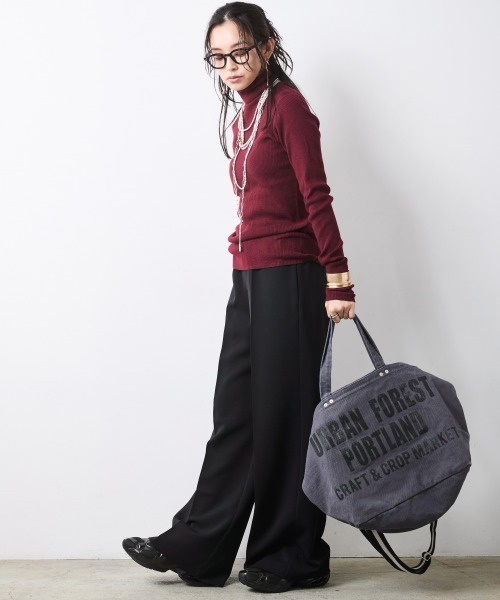 CHIC STYLE（シックスタイル）の「ライトリブタートルニット＜大きいサイズ有＞シックスタイル（ニット/セーター・レディース・グレー/ワイン/ブラック・5L/4L/3L/LL/L/M）」の4枚目の写真