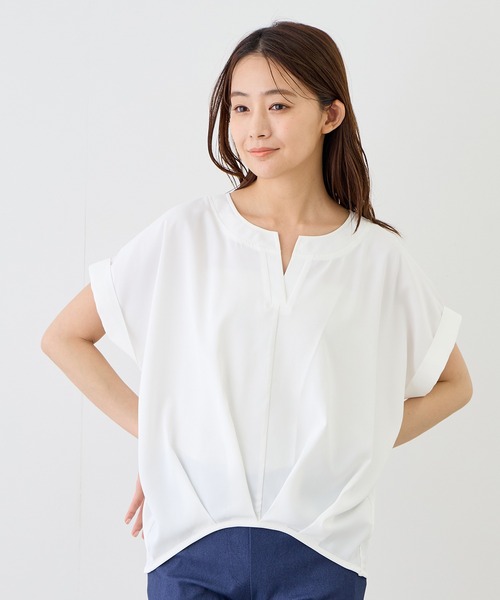 Jayro(ジャイロ)の「裾タックスキッパーブラウス(シャツ/ブラウス・レディース・ブラック系その他/ブラック/ホワイト/ホワイト系その他・M)」の1枚目の写真
