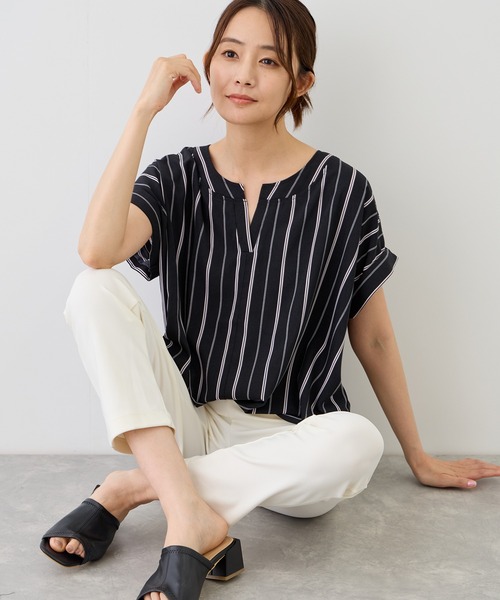 Jayro(ジャイロ)の「裾タックスキッパーブラウス(シャツ/ブラウス・レディース・ブラック系その他/ブラック/ホワイト/ホワイト系その他・M)」の16枚目の写真
