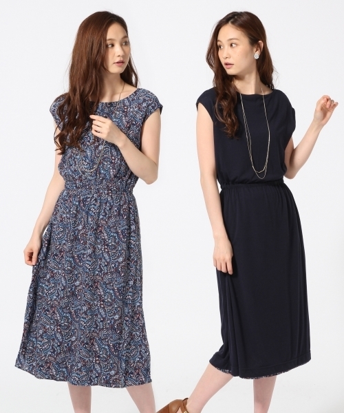 GLOBAL WORK（グローバルワーク）の「リバーシブルワンピースフレンチスリーブ/710140（ワンピース・レディース・グレー/ブルー/ブラック/ネイビー/ブルー系その他/ダークブルー/その他3/ライトブルー/その他・LARGE/MEDIUM）」の9枚目の写真