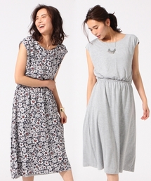 GLOBAL WORK | リバーシブルワンピースフレンチスリーブ/710140(ワンピース)