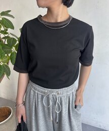ベロア切替カットソー
