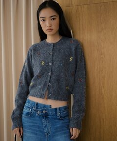 フェザー×テープヤーンビジューニットビスチェ（その他トップス）｜J1U