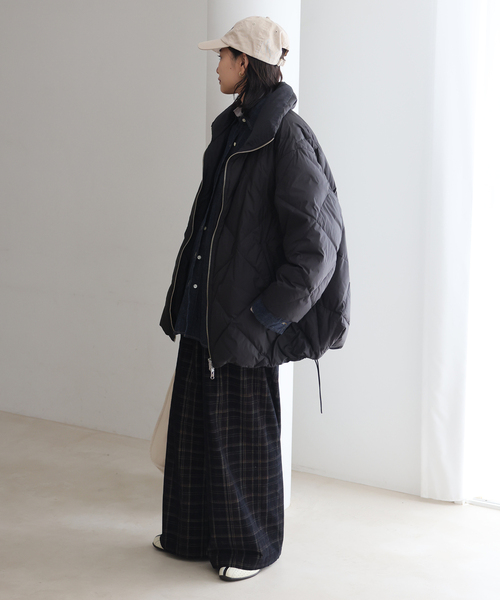 JOURNAL STANDARD(ジャーナルスタンダード)の「ワッシャーナイロンリバーシブルダウンAラインコート(ダウンジャケット/コート・レディース・ブラック/ブラウン・FREE)」の7枚目の写真
