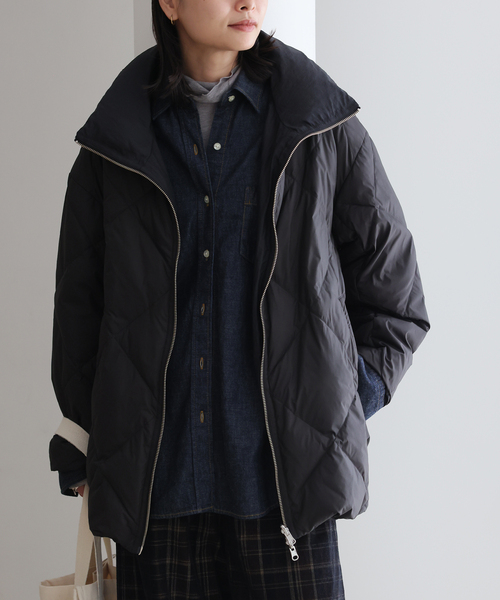 JOURNAL STANDARD(ジャーナルスタンダード)の「ワッシャーナイロンリバーシブルダウンAラインコート(ダウンジャケット/コート・レディース・ブラック/ブラウン・FREE)」の8枚目の写真