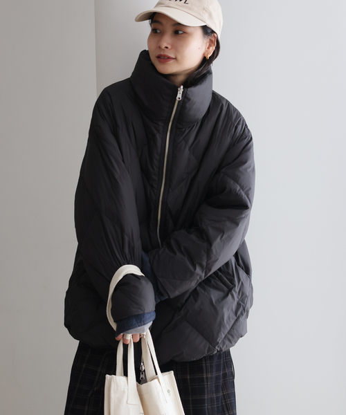 JOURNAL STANDARD(ジャーナルスタンダード)の「ワッシャーナイロンリバーシブルダウンAラインコート(ダウンジャケット/コート・レディース・ブラック/ブラウン・FREE)」の10枚目の写真