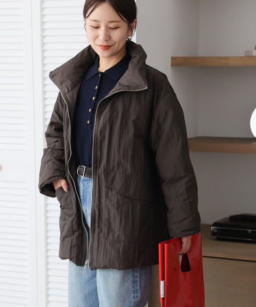 JOURNAL STANDARD(ジャーナルスタンダード)の「ワッシャーナイロンリバーシブルダウンAラインコート(ダウンジャケット/コート・レディース・ブラック/ブラウン・FREE)」の16枚目の写真