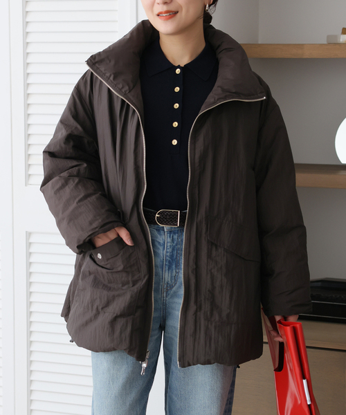 JOURNAL STANDARD(ジャーナルスタンダード)の「ワッシャーナイロンリバーシブルダウンAラインコート(ダウンジャケット/コート・レディース・ブラック/ブラウン・FREE)」の19枚目の写真