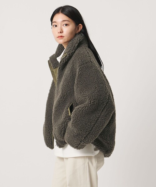 MARW UNITED ARROWS(マルゥ ユナイテッドアローズ)の「<MARW UNITED ARROWS>ボア ブルゾン(その他アウター・レディース・ブラック/モカ・38/36)」の1枚目の写真