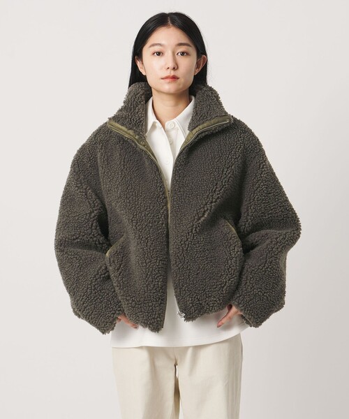 MARW UNITED ARROWS(マルゥ ユナイテッドアローズ)の「<MARW UNITED ARROWS>ボア ブルゾン(その他アウター・レディース・ブラック/モカ・38/36)」の3枚目の写真