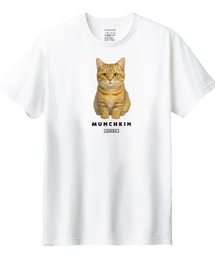 Moftique(モフティック) 半袖Tシャツ マンチカン 猫 アニマル プリント 5.6オンス トップス カットソー メンズ ユニセックス