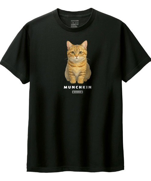 Moftique(モフティック)の「Moftique(モフティック) 半袖Tシャツ マンチカン 猫 アニマル プリント 5.6オンス トップス カットソー メンズ ユニセックス(Tシャツ/カットソー・メンズ・ブラック/ホワイト・XS/S/M/L/XL)」の2枚目の写真