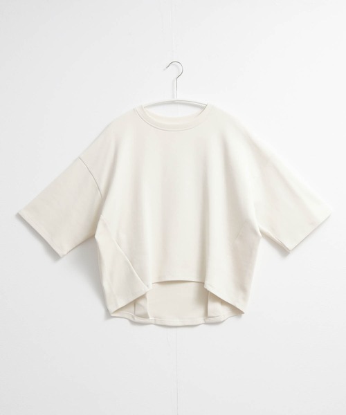 for/c(フォーシー)の「コクーンシルエットハーフスリーブトップス【サスティナブル】(Tシャツ/カットソー・レディース・ブラック/アイボリー・L/M)」の3枚目の写真
