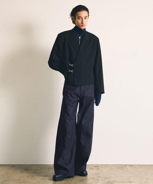 HARE(ハレ)の「【SET UP対応】メタルパーツショートジャケット(HARE)(テーラードジャケット・メンズ・ブラック系その他/グリーン/ブラック/グレー系その他・MEDIUM/SMALL)」の7枚目の写真
