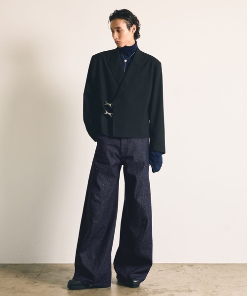 HARE(ハレ)の「【SET UP対応】メタルパーツショートジャケット(HARE)(テーラードジャケット・メンズ・ブラック系その他/グリーン/ブラック/グレー系その他・MEDIUM/SMALL)」の8枚目の写真
