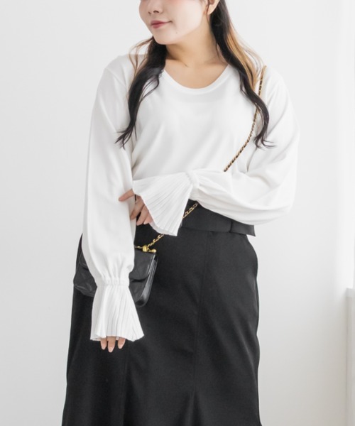 CLETTE(クレット)の「キャンディスリーブニット(ニット/セーター・レディース・パープル/ブラック/オフホワイト・4L/3L/LL)」の4枚目の写真