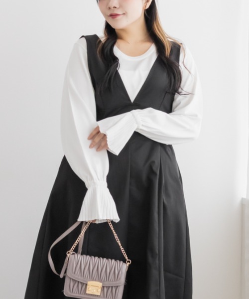 CLETTE(クレット)の「キャンディスリーブニット(ニット/セーター・レディース・パープル/ブラック/オフホワイト・4L/3L/LL)」の7枚目の写真