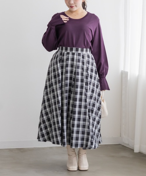 CLETTE(クレット)の「キャンディスリーブニット(ニット/セーター・レディース・パープル/ブラック/オフホワイト・4L/3L/LL)」の14枚目の写真