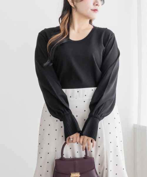 CLETTE(クレット)の「キャンディスリーブニット(ニット/セーター・レディース・パープル/ブラック/オフホワイト・4L/3L/LL)」の9枚目の写真