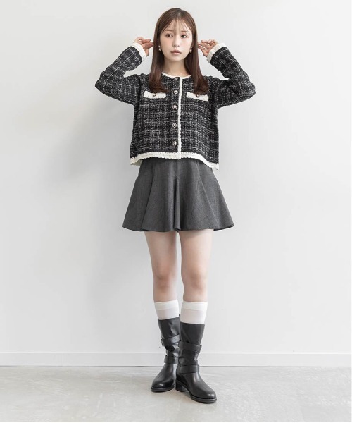 RANDA(ランダ)の「ツイードラメニットカーディガン(カーディガン/ボレロ・レディース・アイボリー・FREE)」の12枚目の写真