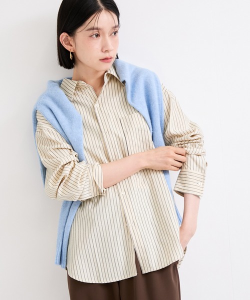 le cercle ADAM ET ROPE'（ルセルクルアダムエロペ）の「ストライプシャツ（シャツ/ブラウス・レディース・ブルー系その他4/ホワイト系その他5・FREE）」の13枚目の写真