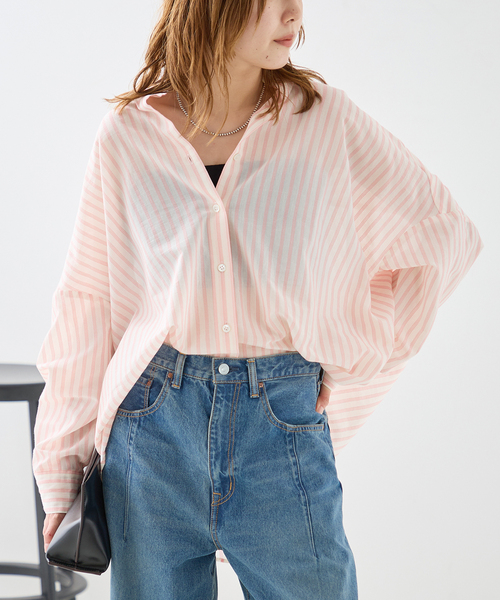 journal standard L'essage(ジャーナルスタンダードレサージュ)の「《追加2》FABRICA ワイドシャツ(シャツ/ブラウス・レディース・ピンク系その他/ピンク・FREE)」の2枚目の写真