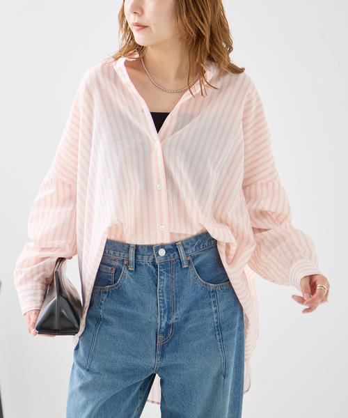journal standard L'essage(ジャーナルスタンダードレサージュ)の「《追加2》FABRICA ワイドシャツ(シャツ/ブラウス・レディース・ピンク系その他/ピンク・FREE)」の5枚目の写真