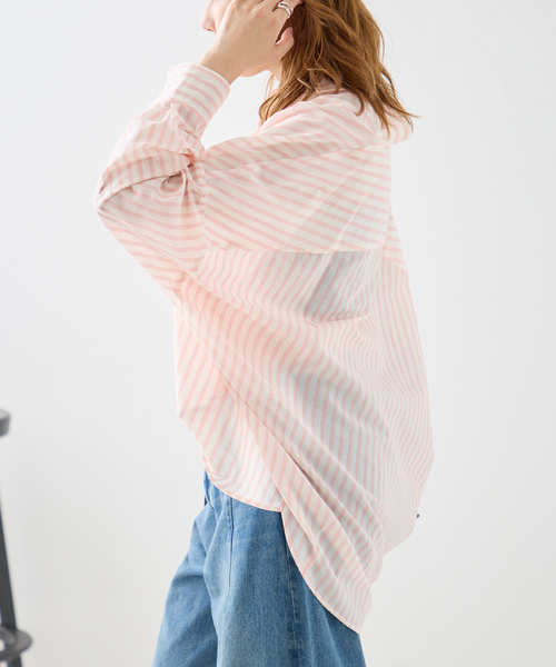 journal standard L'essage(ジャーナルスタンダードレサージュ)の「《追加2》FABRICA ワイドシャツ(シャツ/ブラウス・レディース・ピンク系その他/ピンク・FREE)」の6枚目の写真
