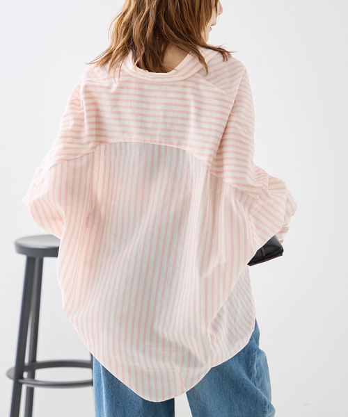 journal standard L'essage(ジャーナルスタンダードレサージュ)の「《追加2》FABRICA ワイドシャツ(シャツ/ブラウス・レディース・ピンク系その他/ピンク・FREE)」の7枚目の写真