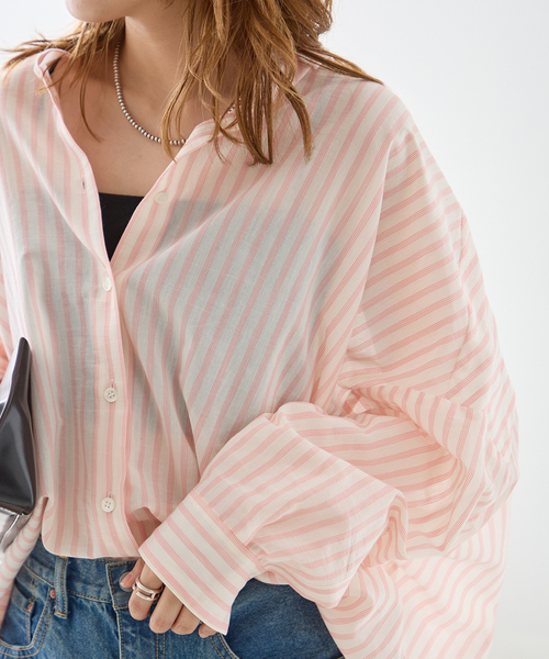 journal standard L'essage(ジャーナルスタンダードレサージュ)の「《追加2》FABRICA ワイドシャツ(シャツ/ブラウス・レディース・ピンク系その他/ピンク・FREE)」の10枚目の写真