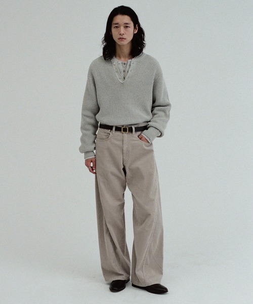 WYM LIDNM(ウィム バイ リドム)の「WOOL BLEND 14G HENLEY KNIT(ニット/セーター・メンズ・チャコール/ライトグレー/ブラウン/ダークグレー・M/L/XS/S)」の16枚目の写真