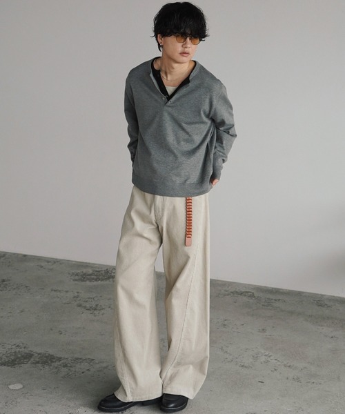 WYM LIDNM(ウィム バイ リドム)の「WOOL BLEND 14G HENLEY KNIT(ニット/セーター・メンズ・チャコール/ライトグレー/ブラウン/ダークグレー・M/L/XS/S)」の22枚目の写真