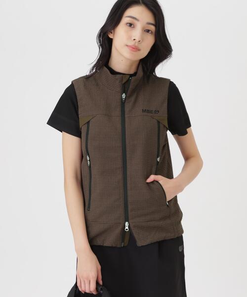 MASTER BUNNY EDITION(マスターバニーエディション)の「ミアチェックジャガードフルジップスタンドベスト (WOMENS)(ベスト・レディース・ホワイト/ブラック/ブラウン・SMALL/MEDIUM/LARGE)」の3枚目の写真