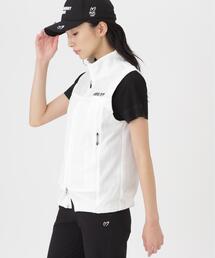 ミアチェックジャガードフルジップスタンドベスト (WOMENS)