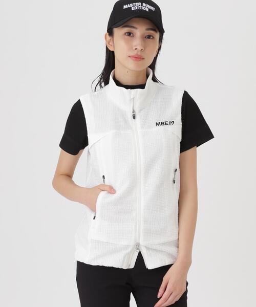 MASTER BUNNY EDITION(マスターバニーエディション)の「ミアチェックジャガードフルジップスタンドベスト (WOMENS)(ベスト・レディース・ホワイト/ブラック/ブラウン・SMALL/MEDIUM/LARGE)」の20枚目の写真