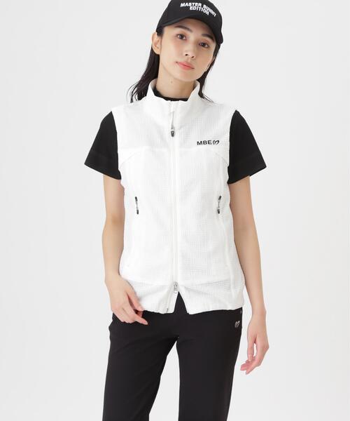 MASTER BUNNY EDITION(マスターバニーエディション)の「ミアチェックジャガードフルジップスタンドベスト (WOMENS)(ベスト・レディース・ホワイト/ブラック/ブラウン・SMALL/MEDIUM/LARGE)」の19枚目の写真