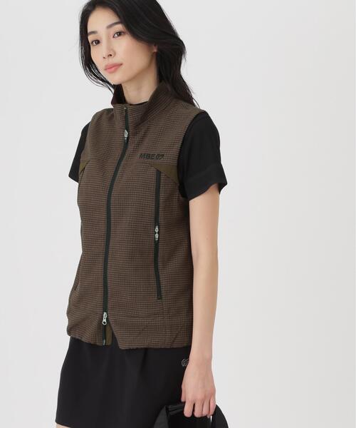 MASTER BUNNY EDITION(マスターバニーエディション)の「ミアチェックジャガードフルジップスタンドベスト (WOMENS)(ベスト・レディース・ホワイト/ブラック/ブラウン・SMALL/MEDIUM/LARGE)」の11枚目の写真