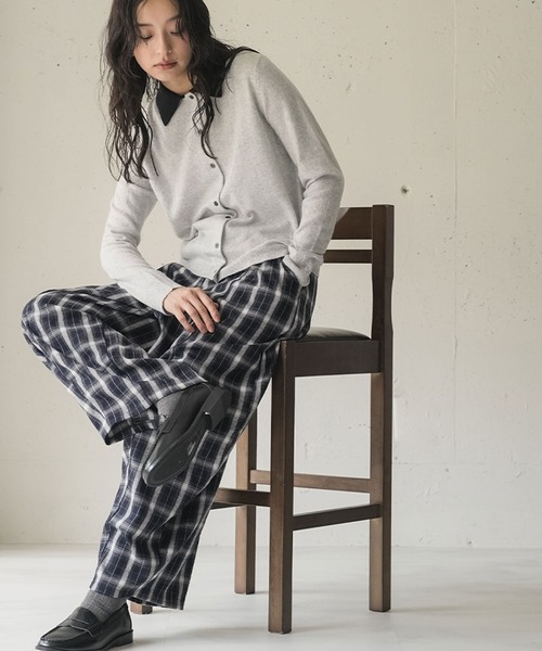 mili an deni（ミリアンデニ）の「ポロ襟配色ニットプルオーバー（ニット/セーター・レディース・チャコールグレー/ミント/ライトグレー・M）」の12枚目の写真