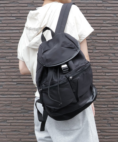 Alum'（アルム）の「ダブルフロントポケットフラップリュック（バックパック/リュック・レディース・ホワイト/ブラック/ブラウン・FREE）」の20枚目の写真