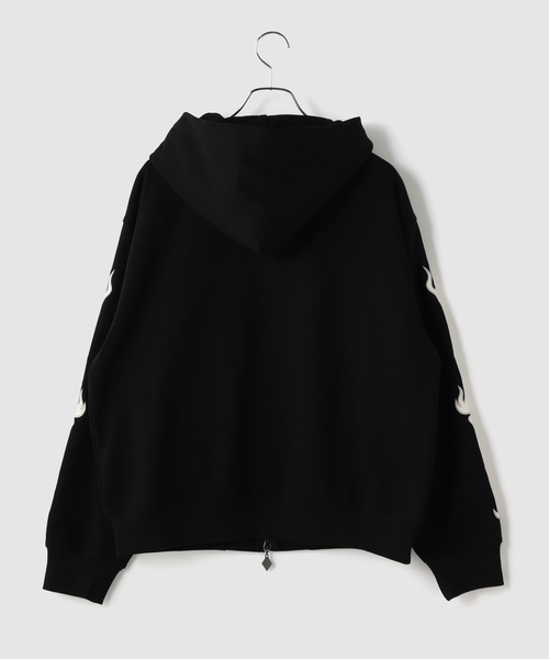 SUPPLIER(サプライヤー)の「SUPPLIER / サプライヤー Bones Leather Patch Zip Hoodie(パーカー・メンズ・グレー/ブラック・MEDIUM/LARGE)」の3枚目の写真