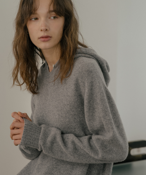TILL I DIE（ティルアイダイ）の「Wholegarment Wool hood Knit [TIFA06SW03]_Gray（ニット/セーター・レディース・グレー・FREE）」の2枚目の写真