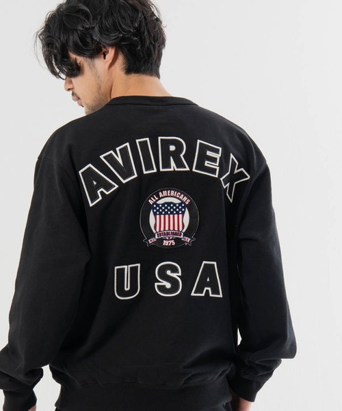 AVIREX(アヴィレックス)の「AVIREX -SIGNATURE VARSITY LOGO SWEAT(スウェット・メンズ・グレー/ホワイト/ブラック・M/L/XL)」の2枚目の写真