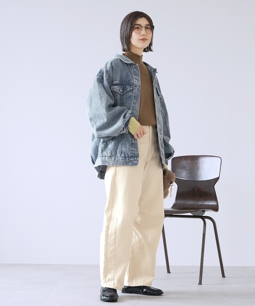 reca(レカ)の「ハイネック配色リブニット(ニット/セーター・レディース・ブラック/キナリ/グレー系その他/ブラウン・FREE)」の12枚目の写真