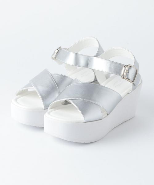 Another Edition（アナザーエディション）の「クロスウェッジサンダル/AEBFC Cross WDG SNDL◆（サンダル・レディース・ブラック/シルバー/オフホワイト・LARGE/SMALL/MEDIUM）」の3枚目の写真