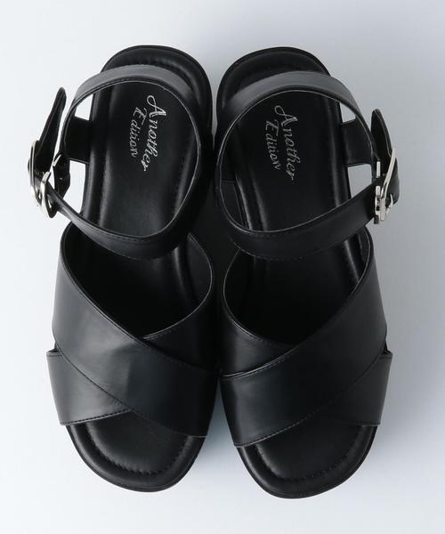 Another Edition（アナザーエディション）の「クロスウェッジサンダル/AEBFC Cross WDG SNDL◆（サンダル・レディース・ブラック/シルバー/オフホワイト・LARGE/SMALL/MEDIUM）」の4枚目の写真