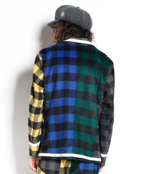 ALDIES(アールディーズ)の「Blinded Jacket チェック柄 テーラードジャケット(テーラードジャケット・メンズ・レッド/ブラック/マルチ・MEDIUM/SMALL/LARGE)」の4枚目の写真