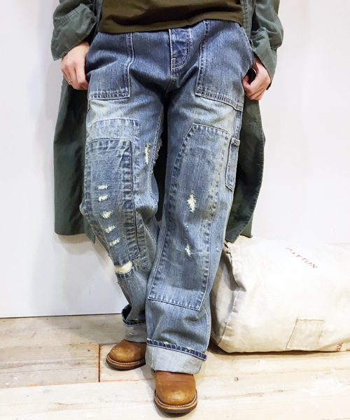 OLD BETTY'S(オールドベティーズ)の「Denim Damage Bib Overall Pants/デニムダメージビブオーバーオールパンツ(デニムパンツ・レディース・インディゴブルー・FREE)」の17枚目の写真