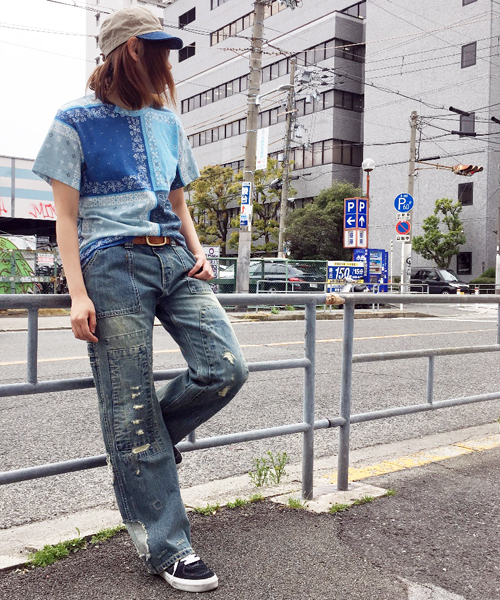パンツ BIBIY. DAMAGE DENIM coco セール】damage denim pants/ダメージデニム クラッシュデニム サイド